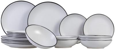 Cosy & Trendy Serviesset Speckle - Wit 18-delig / 6 personen - 6 dinerborden, 6 diepe borden en 6 ontbijtborden