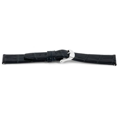 Horlogeband Universeel E627 Leder Blauw 16mm