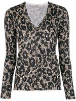 Roberto Cavalli Cardigan à motif léopard - Noir