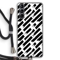 Zwarte vegen: Samsung Galaxy S21 Transparant Hoesje met koord