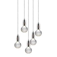 Lee Broom - Crystal Bulb kroonluchter 5 Hanglamp chroom - thumbnail