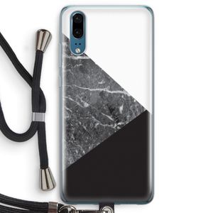 Combinatie marmer: Huawei P20 Transparant Hoesje met koord
