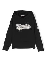 Moncler Enfant appliqué-logo hoodie - Noir