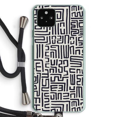 Moroccan Print: Pixel 5a 5G Transparant Hoesje met koord
