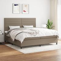 Boxspring met matras stof taupe 200x200 cm