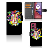 Motorola Moto G84 Leuk Hoesje Lion Color - thumbnail