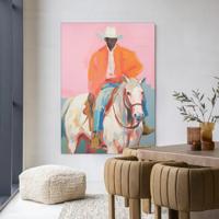 Urban Cotton Wandkleed 'The Sheriff' 80 x 110cm in Frame - black