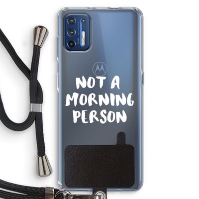 Morning person: Motorola Moto G9 Plus Transparant Hoesje met koord
