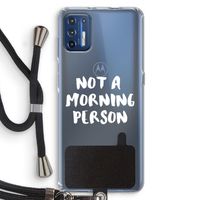 Morning person: Motorola Moto G9 Plus Transparant Hoesje met koord