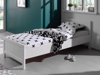 Bed RIKKIE 90x200 cm dennenhout wit zonder lade