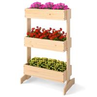 3 Tier Verhoogde Planter Bloembed Groentebak Houten Constructie Veelzijdig Ontwerp