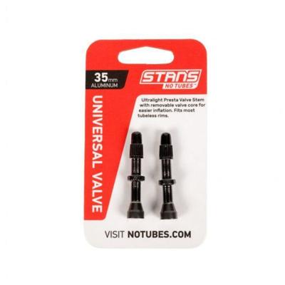 STANS Stan&apos;s valve stem aluminium (pair) - universal, presta - black - 35mm