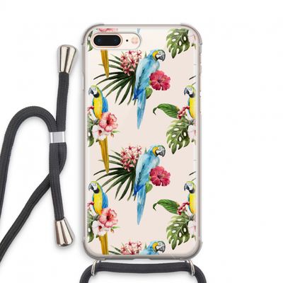 Kleurrijke papegaaien: iPhone 7 PLUS Transparant Hoesje met koord