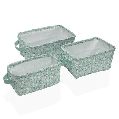 Mandenset Versa Bellis Textiel 18 x 14 x 28 cm 28 x 18 x 14 cm