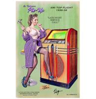 Ami Top Flight Jukebox Pin-Up &apos;The Unknown Pinup&apos; Zwaar Metalen Bord 44,5 x 29 cm