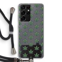 Weed: Samsung Galaxy S21 Ultra Transparant Hoesje met koord