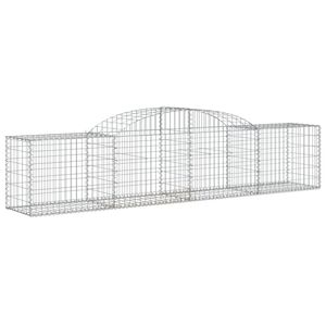 The Living Store Schanskorf gewelfd 300x50x60/80 cm gegalvaniseerd ijzer - Bloempot