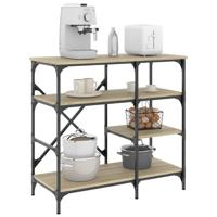 VidaXL Bakkersrek 90x40x84 cm bewerkt hout en metaal sonoma eiken - thumbnail