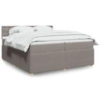 Boxspring met matras stof taupe 200x200 cm
