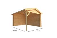 Overkapping Fenna 300 cm bij 350 cm diep Zadeldak - Warentuin collection