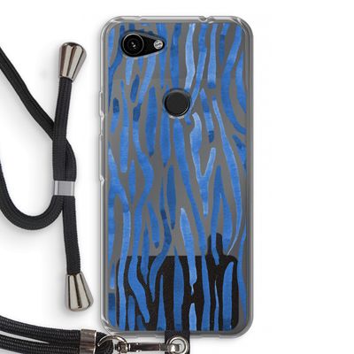Blauwe nerven: Pixel 3a Transparant Hoesje met koord