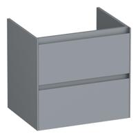 Brauer Inspire - Onderkast 60 cm - met 2 Softclose Lades Greeploos en 1 Sifon Uitsparing - Mat Grijs