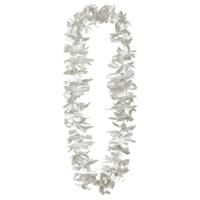Toppers - Hawaii krans/slinger - Tropische kleuren zilver - Bloemen hals slingers