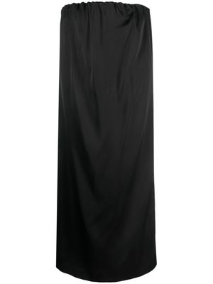 LouLou de Saison robe bustier Siple en satin à coupe mi-longue - Noir