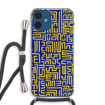 Majorelle Blue Print: iPhone 12 Transparant Hoesje met koord