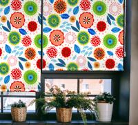 Rolgordijn bloemenprint Meerkleurige nagellak