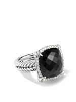 David Yurman puces d'oreilles Châtelaine en argent sterling serties d'onyx et de diamants - thumbnail