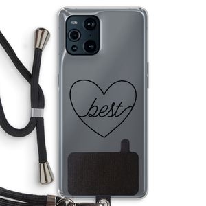 Best heart black: Oppo Find X3 Transparant Hoesje met koord