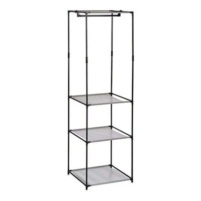 Klerenkast Kipit Zwart Grijs Stof Polypropyleen Ijzer Plastic 43,5 x 160 x 50 cm