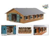 Kids Globe globe paardenstal hout met 9 paardenboxen 1:32