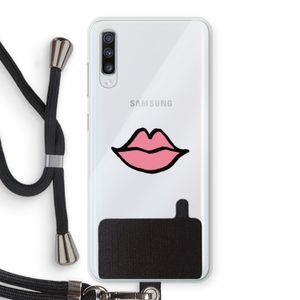Kusje: Samsung Galaxy A70 Transparant Hoesje met koord