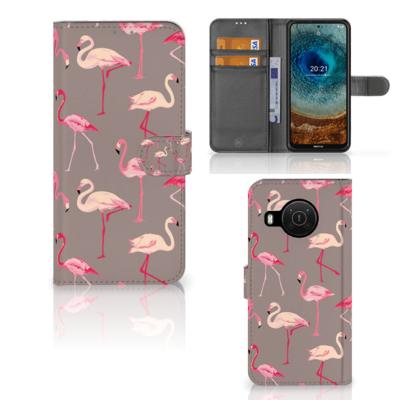 Nokia X10 | Nokia X20 | Telefoonhoesje | Met pasjeshouder | Flamingo