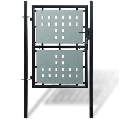 Poort enkel 100x200 cm zwart