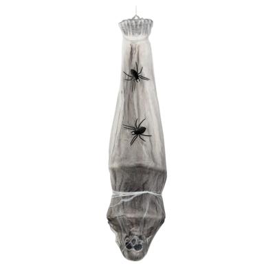 Boland hangend skelet cocon - grijs - 120 cm - halloween/horror - decoratie geraamte