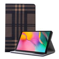 Geruite textuur horizontale Flip lederen case voor Galaxy tab A 10 1 (2019) T510/T515 met houder & kaartsleuven & portemonnee (koffie)