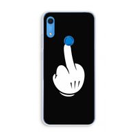 Middle finger black: Huawei Y6s Transparant Hoesje