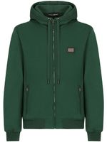 Dolce & Gabbana hoodie en coton à plaque logo - Vert - thumbnail