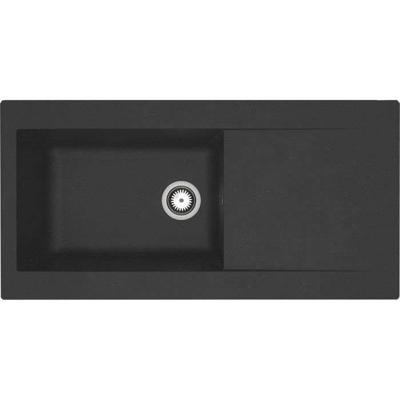 STRADOUR Inbouwspoelbak Lierra 1000x500mm 1 grote bak - Zwart - Franse fabricage
