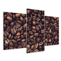 Schilderij - geroosterde koffiebonen, 3 luik, premium print - thumbnail
