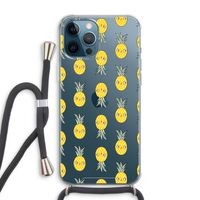 Ananas: iPhone 12 Pro Max Transparant Hoesje met koord