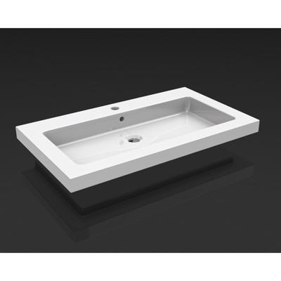 Wiesbaden Kera Wastafel Enkel met 1 Kraangat - 60x46x5cm - Keramiek - Glans Wit