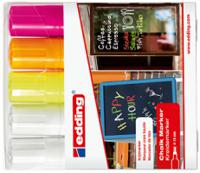 Edding 4090 krijtstift Blok Grijs, Oranje, Roze, Wit, Geel 5 stuk(s) - thumbnail