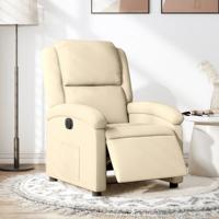Fauteuil verstelbaar elektrisch stof crèmekleurig