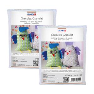 Glorex Hobby vulmateriaal - 2x - 500 gram voor knuffels/kussens - wit - Granulex grove korrels