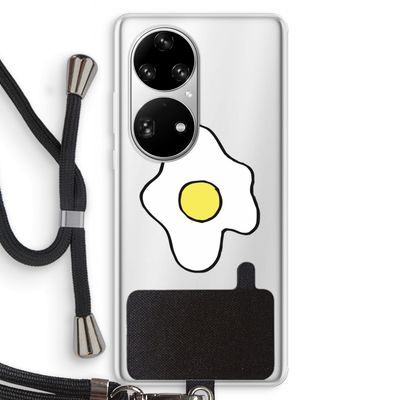 Spiegelei: Huawei P50 Pro Transparant Hoesje met koord