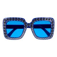 Partybril Bling bling blauw Partybril Bling bling blauw
